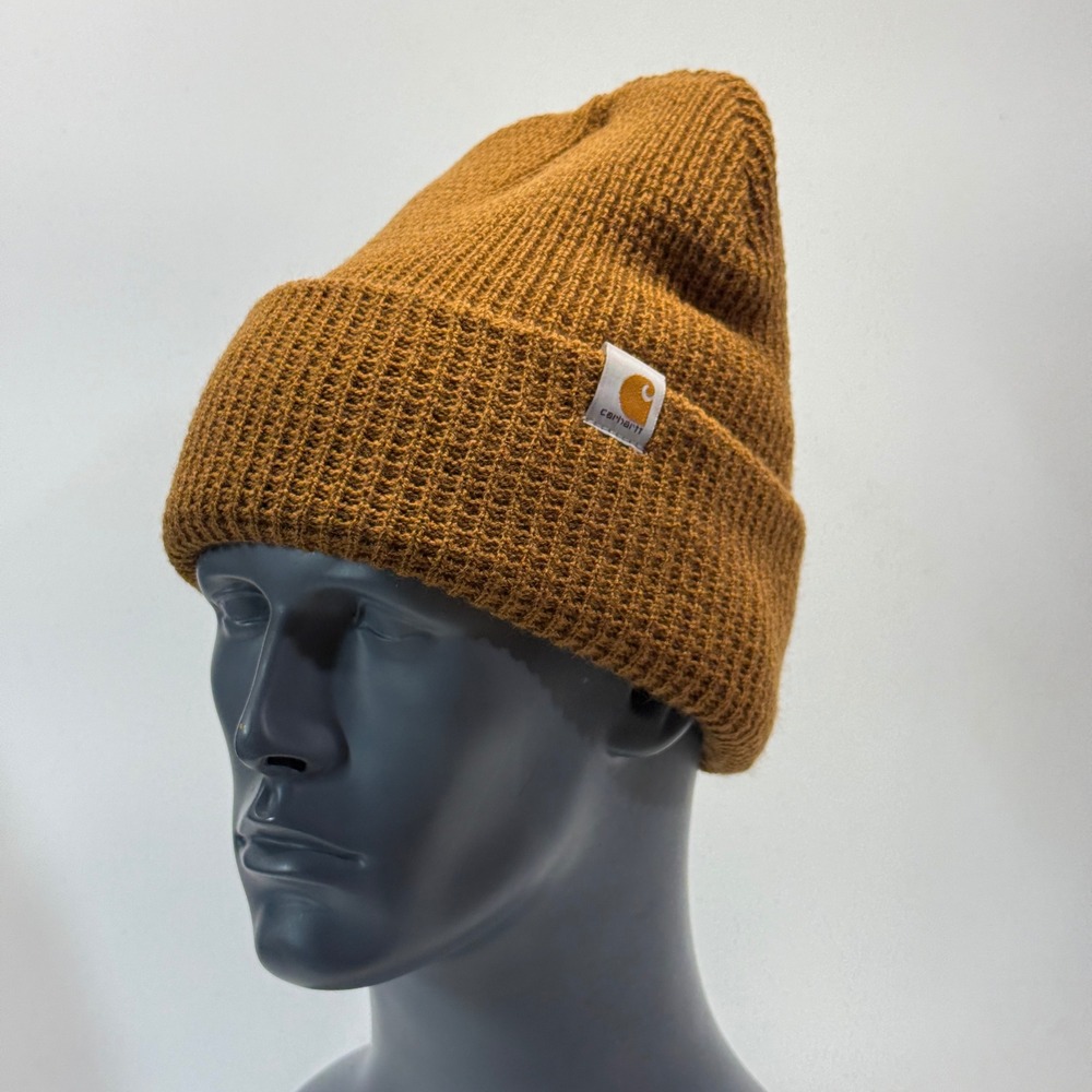 Carhartt Beanie Hat Mens OSFA Brown 3M Thinsulate Waffle Knit Made in USA